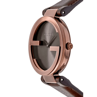 Gucci watch Ladies YA133309 Interlocking Brown Leather Strap