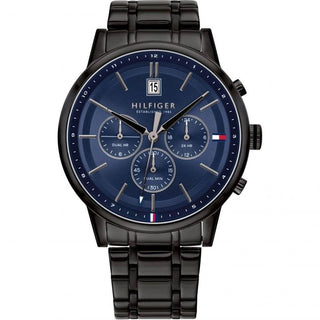 Tommy Hilfiger mod. 1791633 Mens Chronograph Black & Blue Stainless