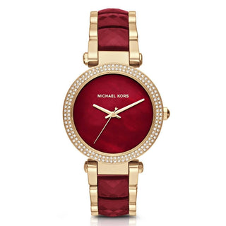 Michael Kors MK6427 Parker Crystallized Red Gold Ladies