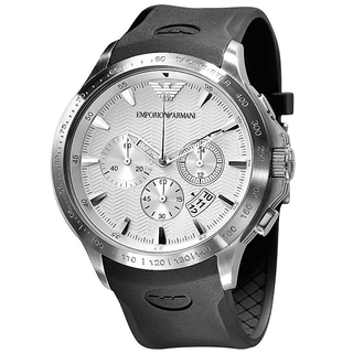 Emporio Armani watch AR0634 Silver Men Sportivo Rubber Strap