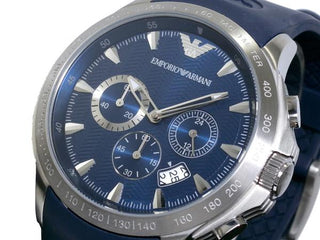 Emporio Armani watch AR0649 Blue Dial Mens CHRONOGRAPH Rubber