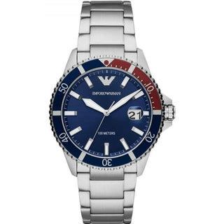 Emporio Armani watch AR 11339 Blue Dial Stainless Mens 10ATM