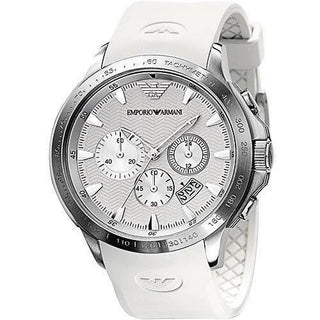 Emporio Armani watch AR5850 Silver Mens CHRONOGRAPH Rubber