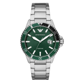 Emporio Armani watch AR 11338 Green Dial Stainless Mens 10ATM