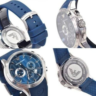 Emporio Armani watch AR0649 Blue Dial Mens CHRONOGRAPH Rubber
